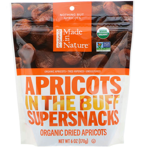Made in Nature, Organic Dried Apricots, In The Buff Supersnacks, 6 oz (170 g)
