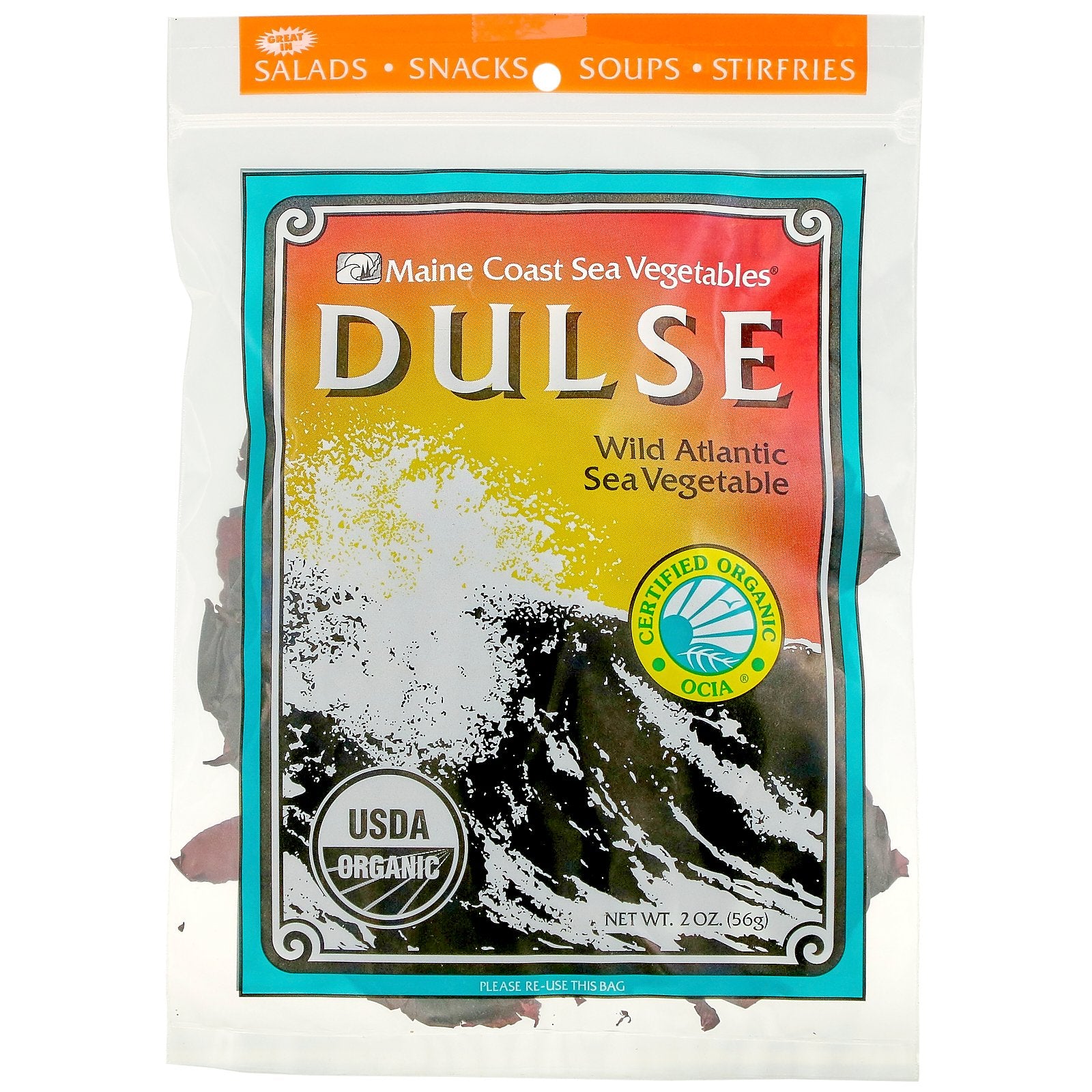 Maine Coast Sea Vegetables, Dulse, Wild Atlantic Sea Vegetable, 2 oz (56 g)