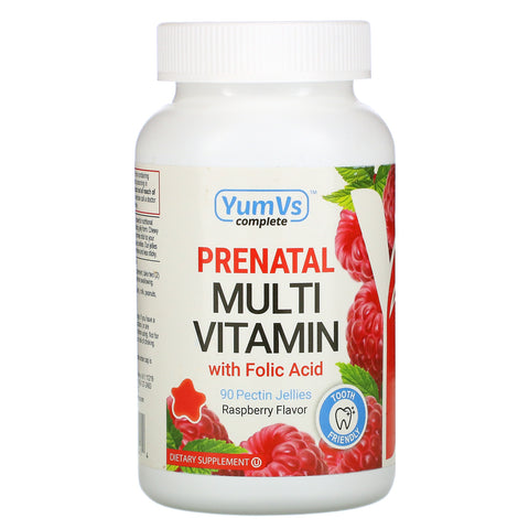 YumV's, PreNatal Multivitamin with Folic Acid, Raspberry, 90 Pectin Jellies