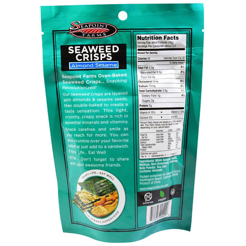 Seapoint Farms, Seaweed Crisps, Almond Sesame, 1.2 oz (35 g)