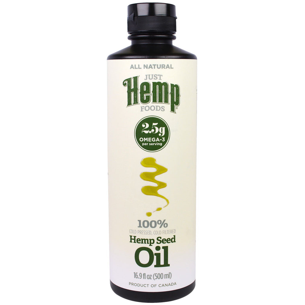 Just Hemp Foods, Hemp Seed Oil, Cold Pressed, 16.9 fl oz (500 ml)