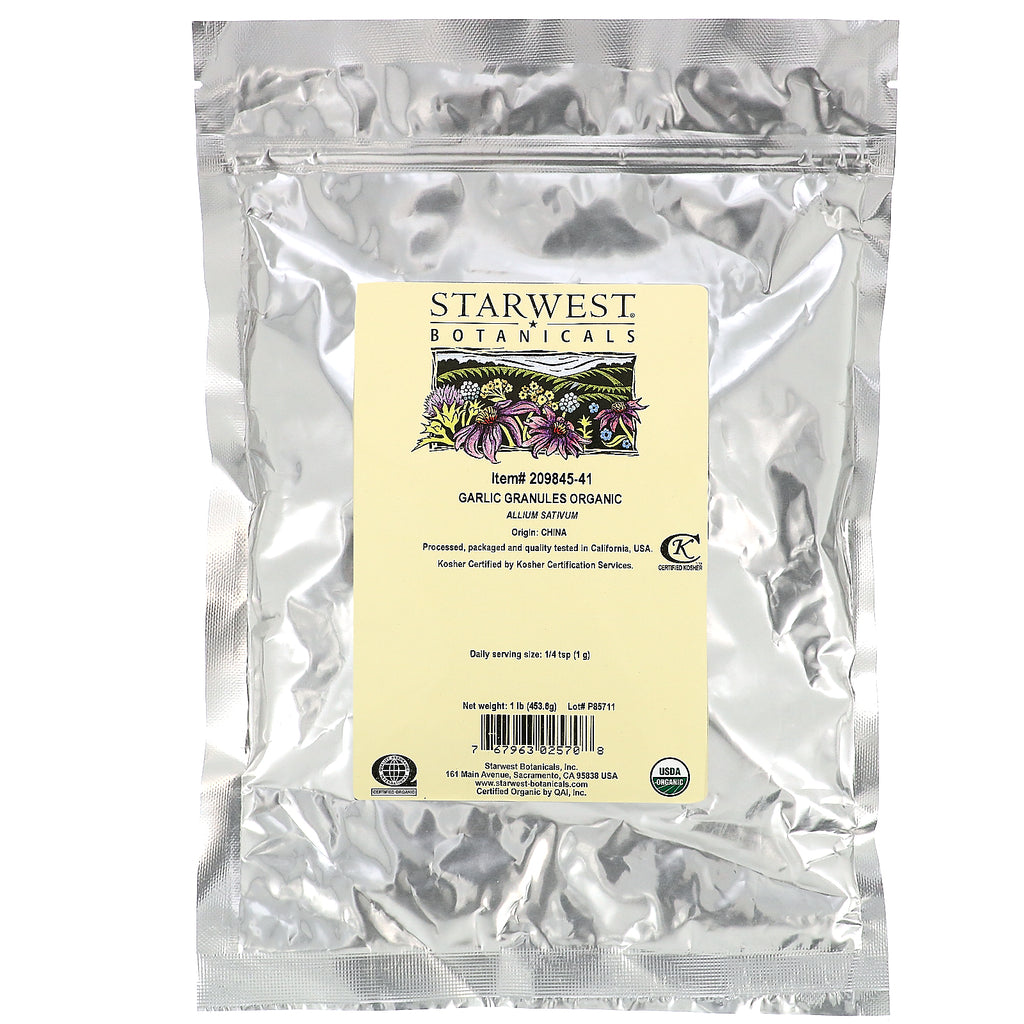 Starwest Botanicals, Garlic Granules, Organic, 1 lb (453.6 g)