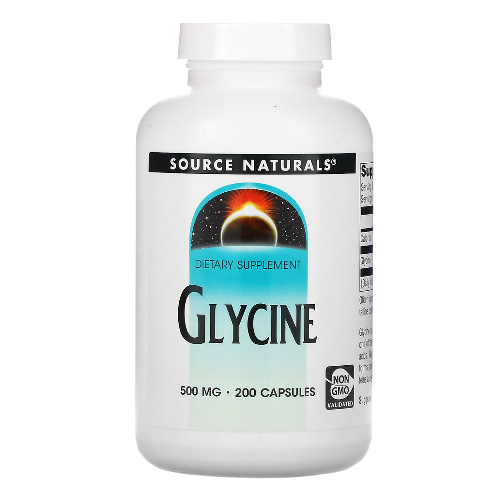 Source Naturals, Glycine, 500 mg, 200 Capsules
