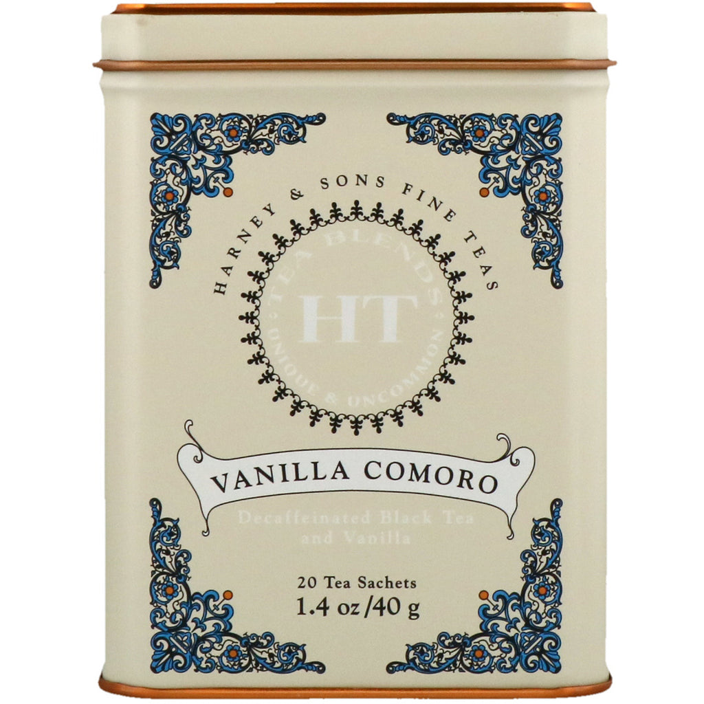 Harney & Sons, HT Tea Blend, Vanilla Comoro Tea, 20 Tea Sachets, 1.4 oz (40 g)