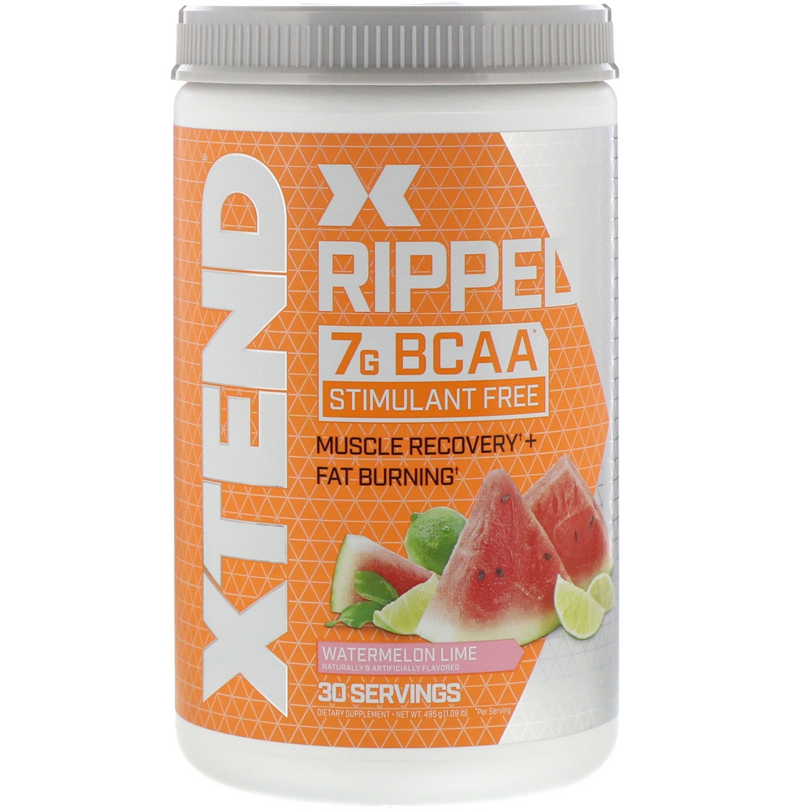 Xtend, Ripped, 7G BCAA, Watermelon Lime, 1.09 lb (495 g)