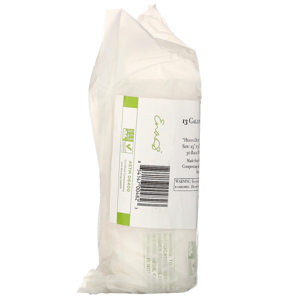 Earth's Natural Alternative, 13 Gallon Compostable Kitchen Trash Bags, 30 Bags