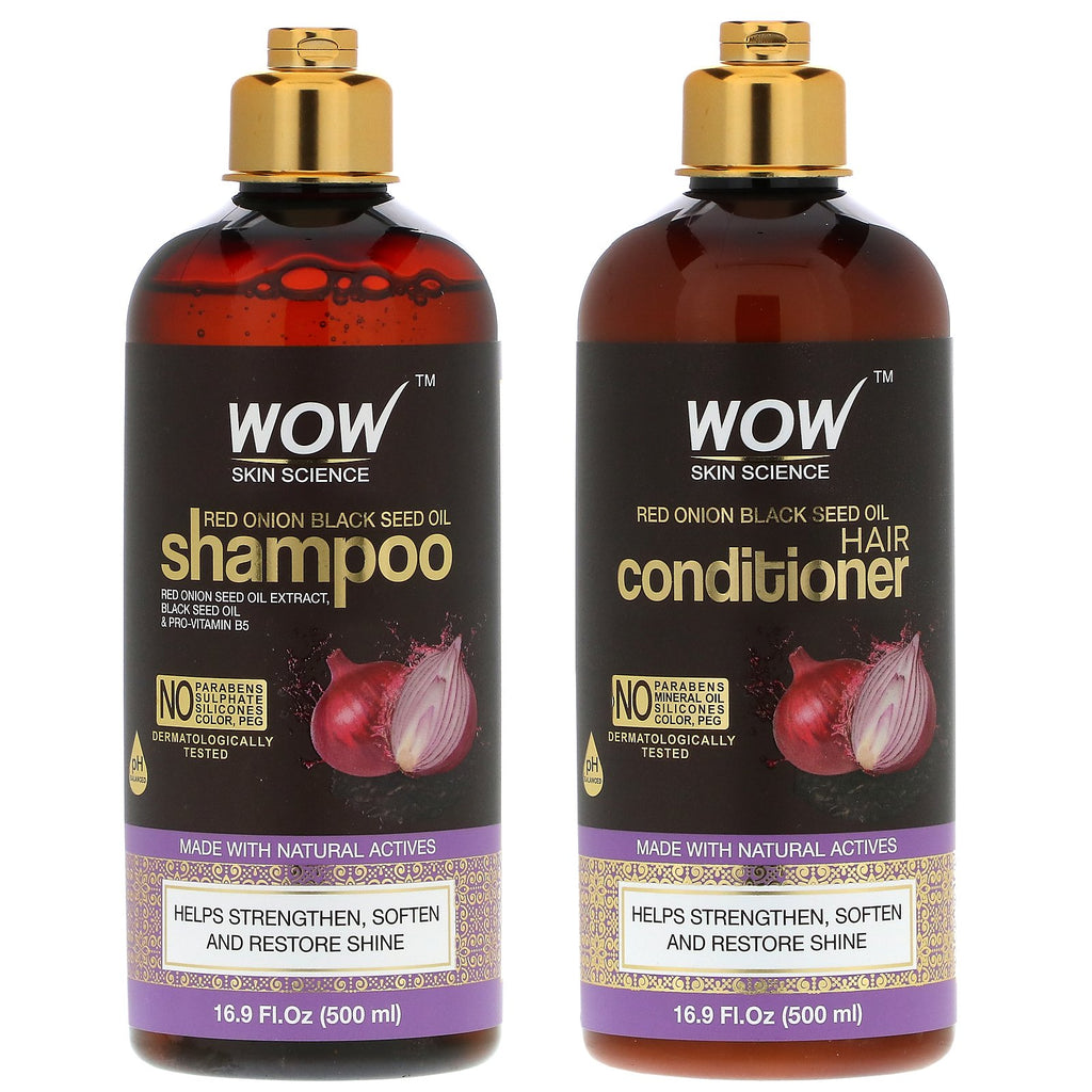 Wow Skin Science, Red Onion Black Seed Oil Shampoo +  Hair Conditioner, 2 Piece Kit