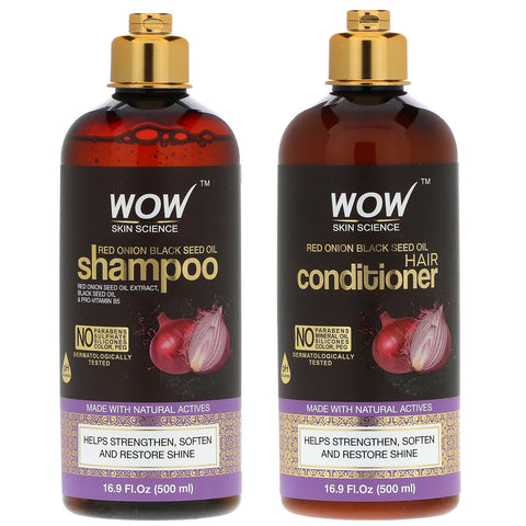 Wow Skin Science, Red Onion Black Seed Oil Shampoo +  Hair Conditioner, 2 Piece Kit