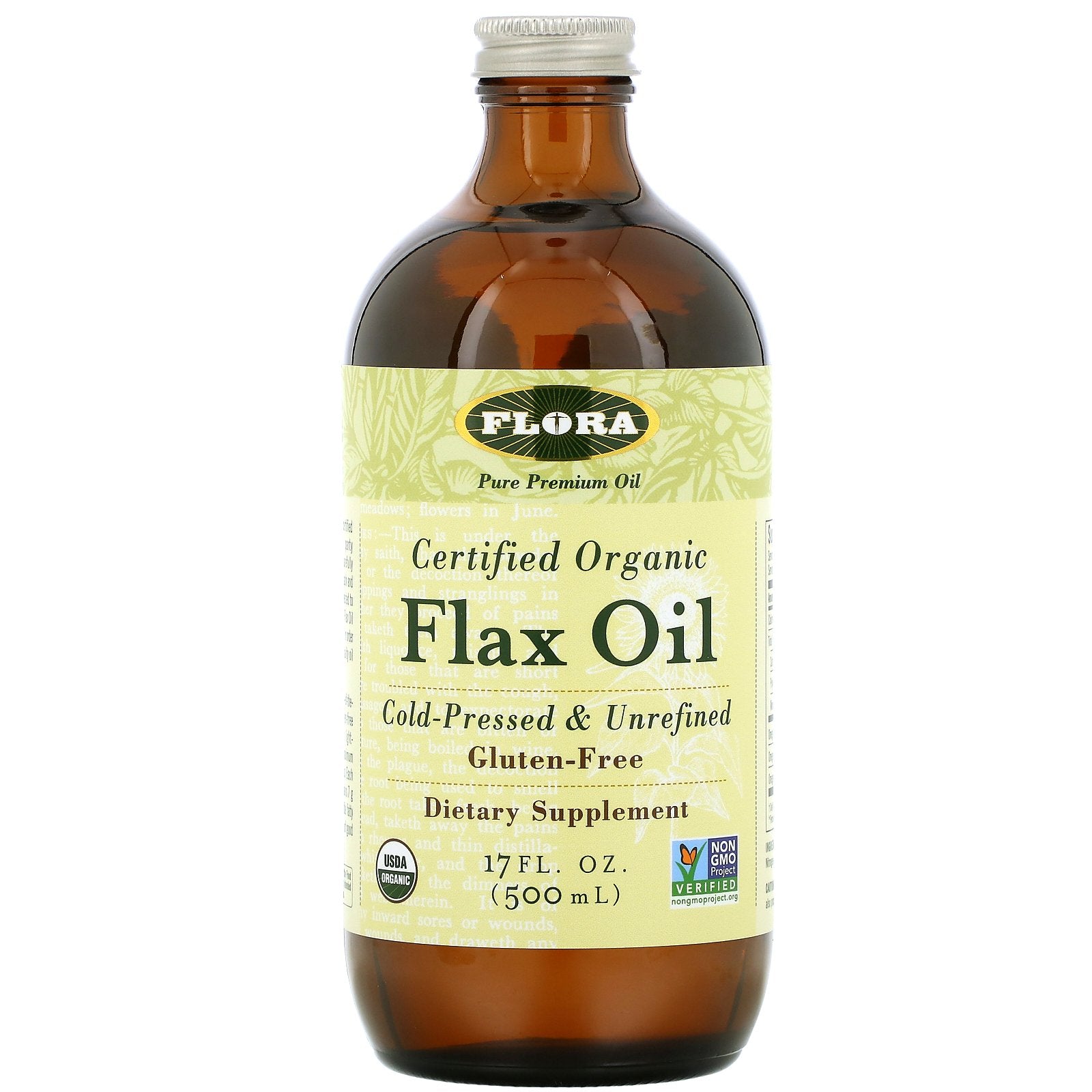 Flora, Certified Organic Flax Oil, 17 fl oz (500 ml)