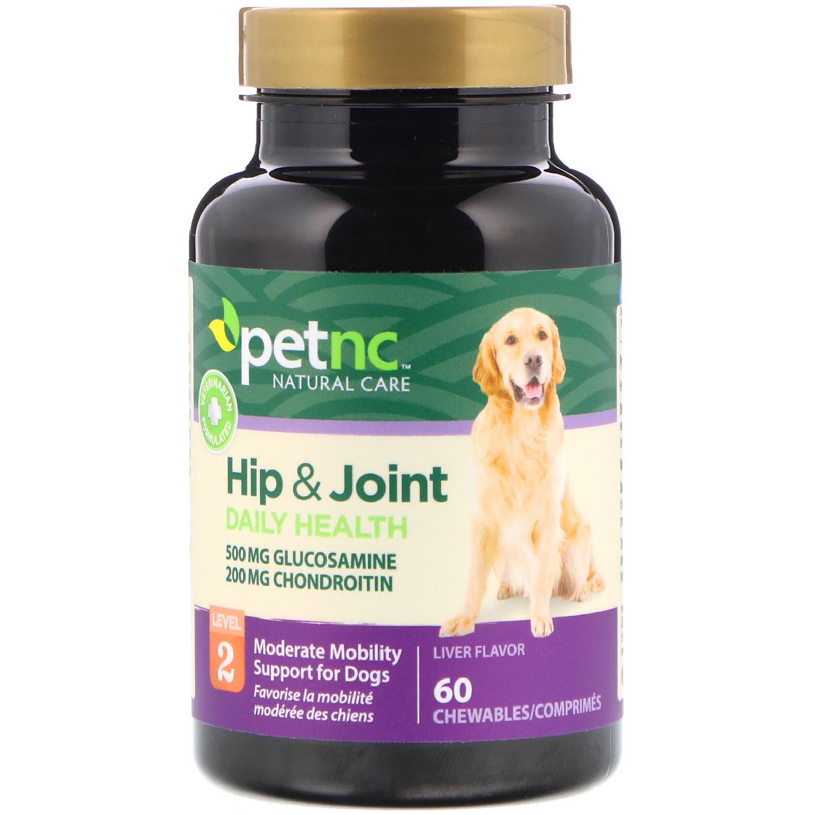 petnc NATURAL CARE, Hip & Joint, Level 2, Liver Flavor, 60 Chewables