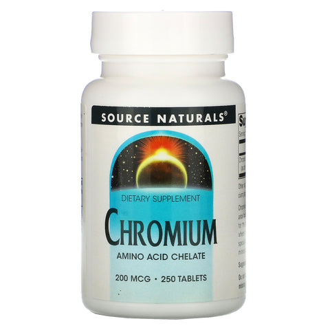 Source Naturals, Chromium, 200 mcg, 250 Tablets