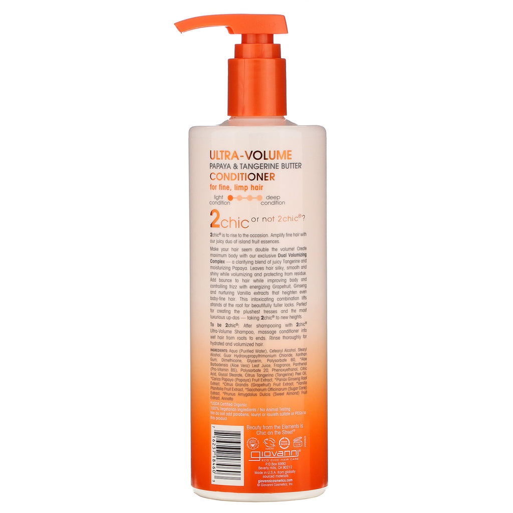 Giovanni, Ultra-Volume Conditioner, for Fine Limp Hair, Tangerine & Papaya Butter, 24 fl oz (710 ml)