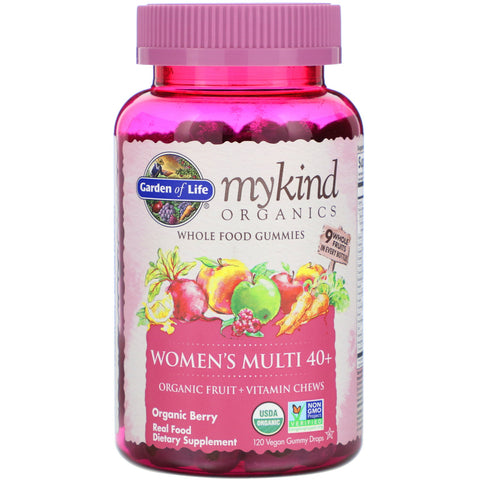 Garden of Life, MyKind Organics, Women's Multi 40+, Organic Berry, 120 Vegan Gummy Drops