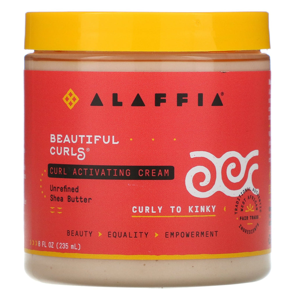 Alaffia, Beautiful Curls, Curl Activating Cream, Curly to Kinky, Unrefined Shea Butter, 8 fl oz (235 ml)