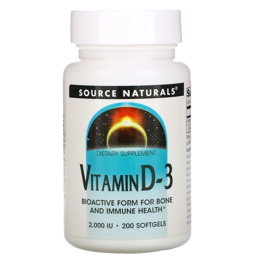 Source Naturals, Vitamin D-3, 2,000 IU, 200 Softgels