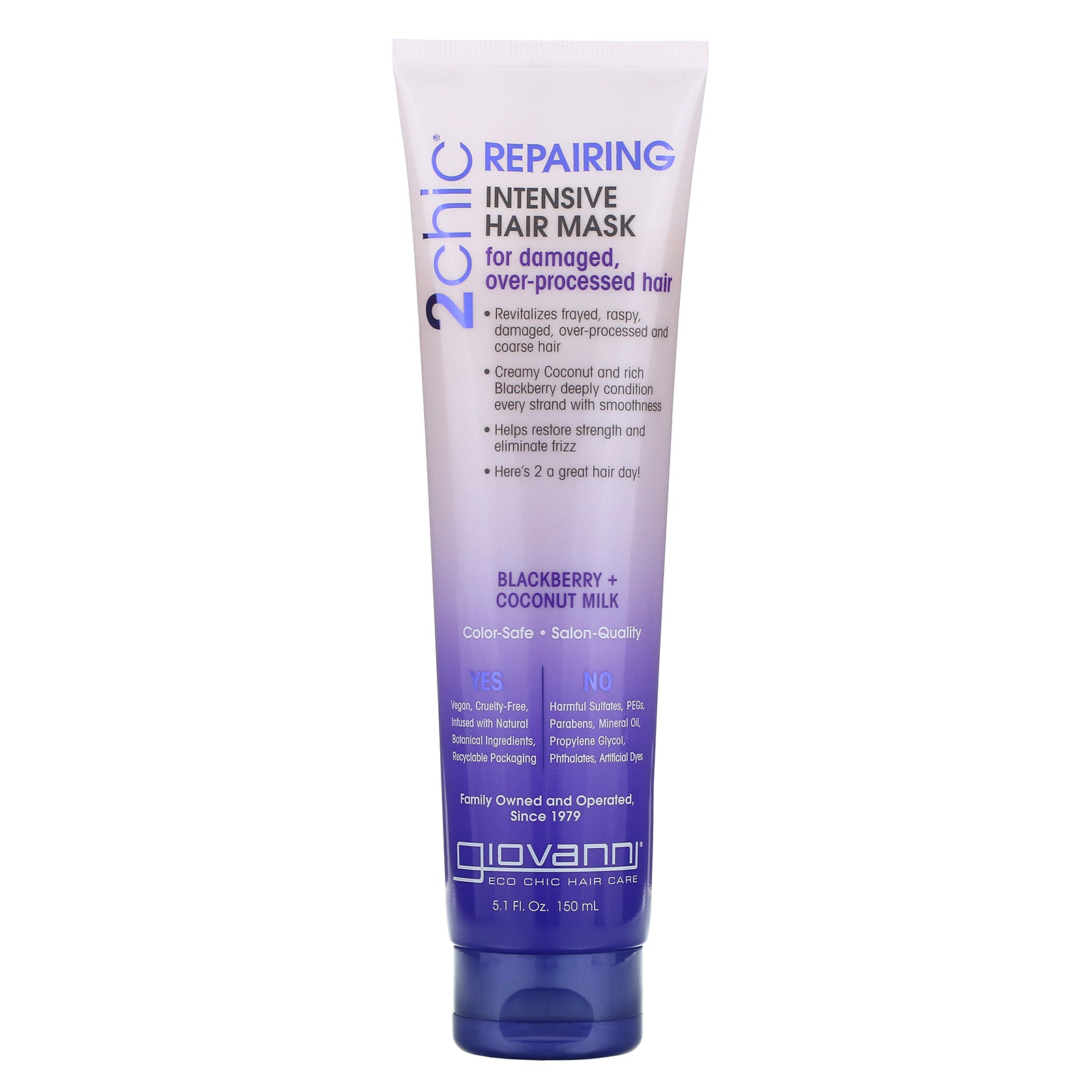 Giovanni, 2chic, Repairing, Intensive Hair Mask, Blackberry & Coconut Milk, 5.1 fl oz (150 ml)