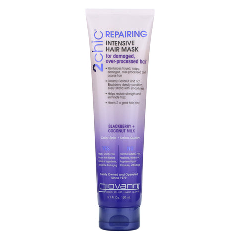 Giovanni, 2chic, Repairing, Intensive Hair Mask, Blackberry & Coconut Milk, 5.1 fl oz (150 ml)