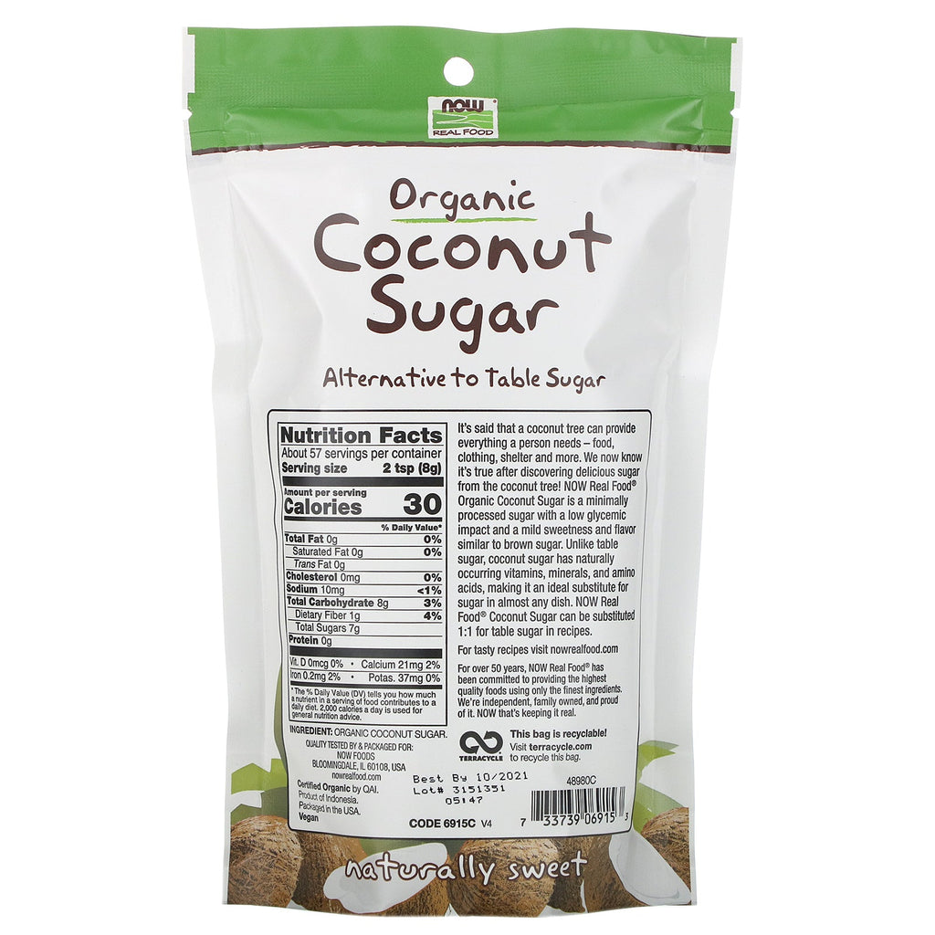 Now Foods, Real Food,  Coconut Sugar, 16 oz (454 g)