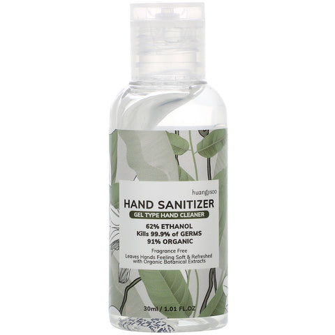 Huangjisoo, Hand Sanitizer, 62% Alcohol, Fragrance Free, 1.01 fl oz (30 ml)