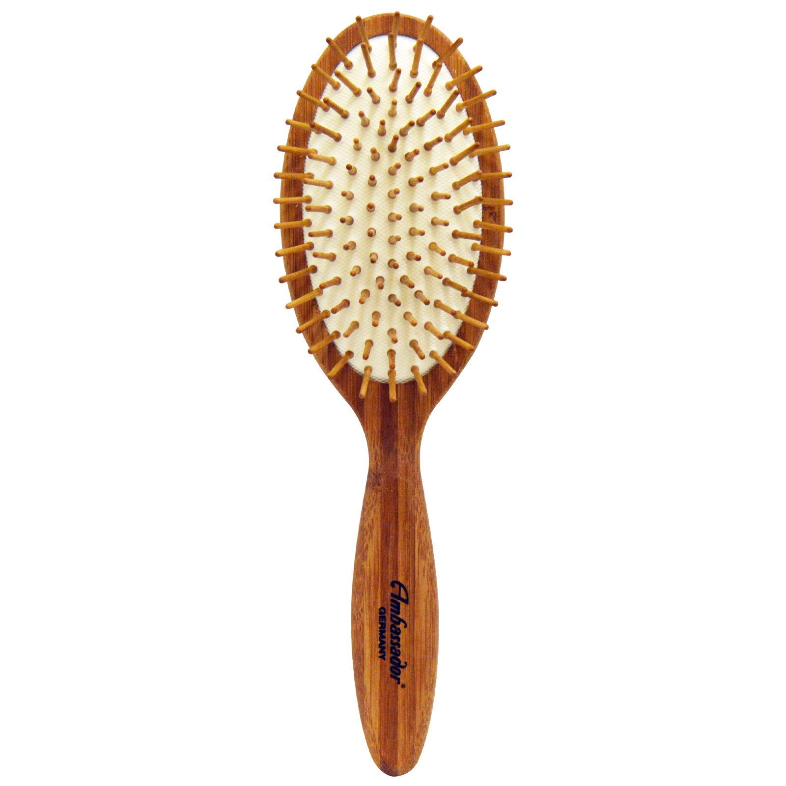 Fuchs Brushes, Ambassador Hairbrushes, Bamboo, Large Oval/Wood Pins, 1 Brush