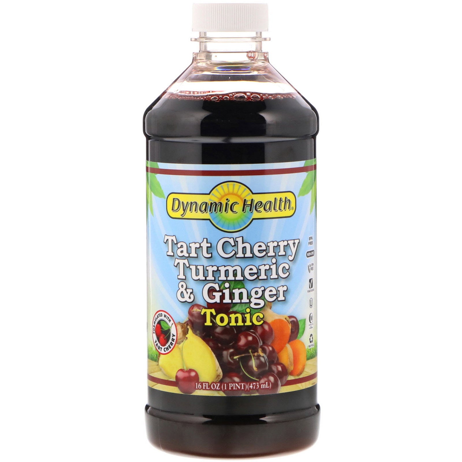 Dynamic Health  Laboratories, Tart Cherry Turmeric & Ginger Tonic, 16 fl oz (473 ml)