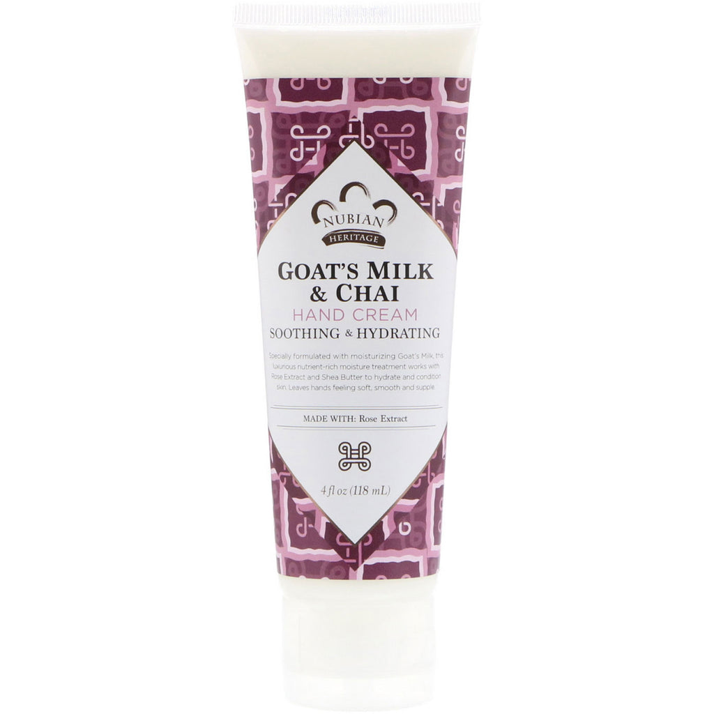 Nubian Heritage, Hand Cream, Goat's Milk & Chai, 4 fl oz (118 ml)