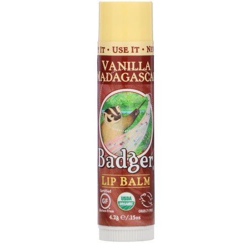 Badger Company, Organic, Lip Balm, Vanilla Madagascar, .15 oz (4.2 g)