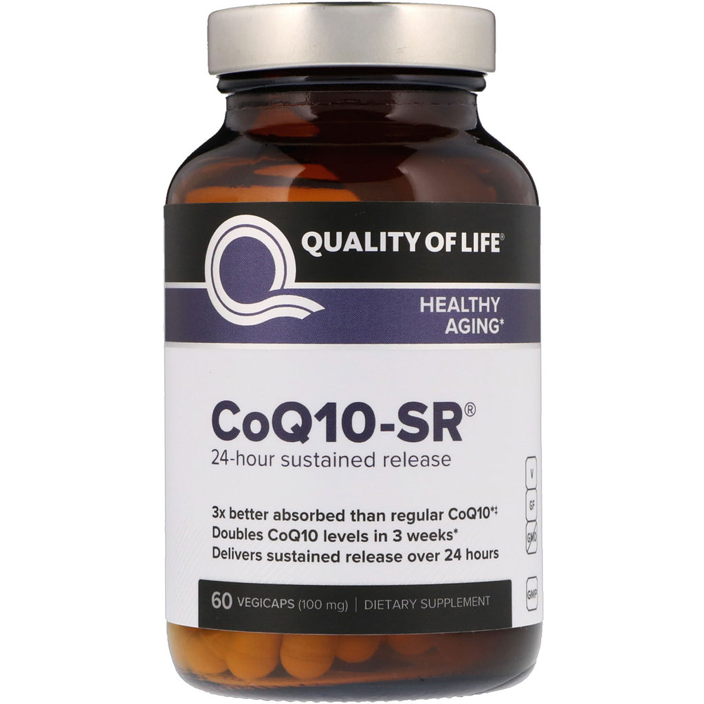 Quality of Life Labs, CoQ10-SR, 100 mg, 60 Vegicaps