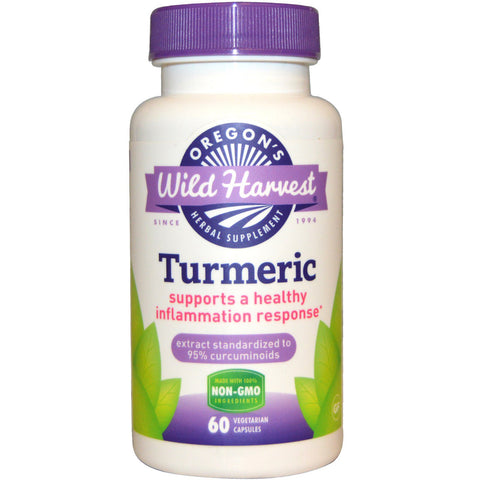 Oregon's Wild Harvest, Turmeric, 60 Vegetarian Capsules