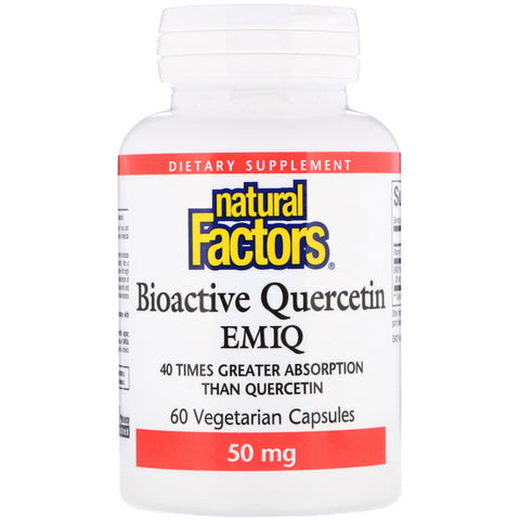 Natural Factors, Biaoctive Quercetin EMIQ, 50 mg, 60 Vegetarian Capsule