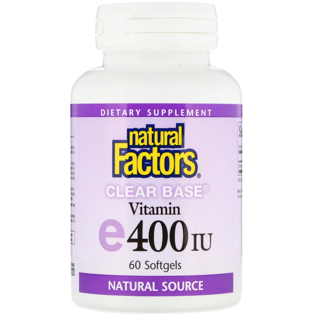 Natural Factors, Clear Base Vitamin E, 400 IU, 60 Softgels