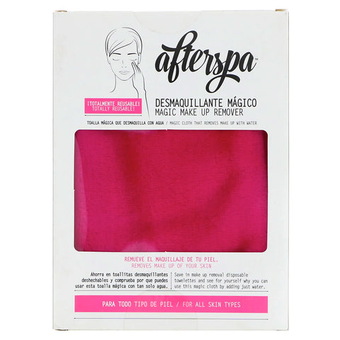 AfterSpa, Magic Make Up Remover Reusable Cloth, Pink, 1 Cloth