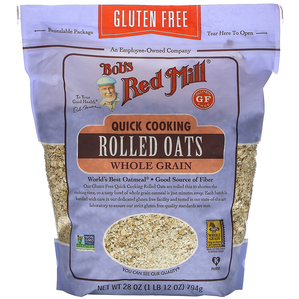 Bob's Red Mill, Quick Cooking Rolled Oats, Whole Grain, Gluten Free, 28 oz (794 g)