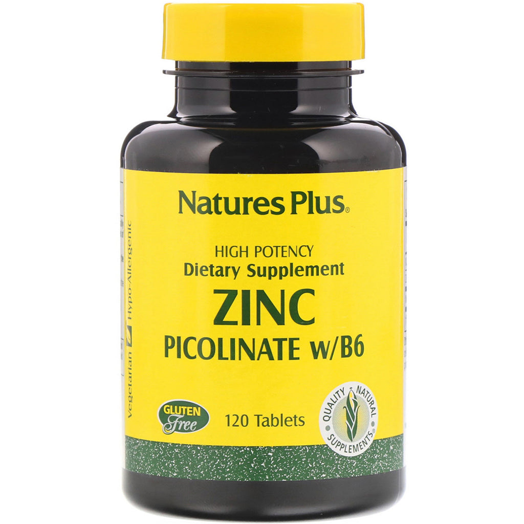 Nature's Plus, Zinc Picolinate w/B-6, 120 Tablets