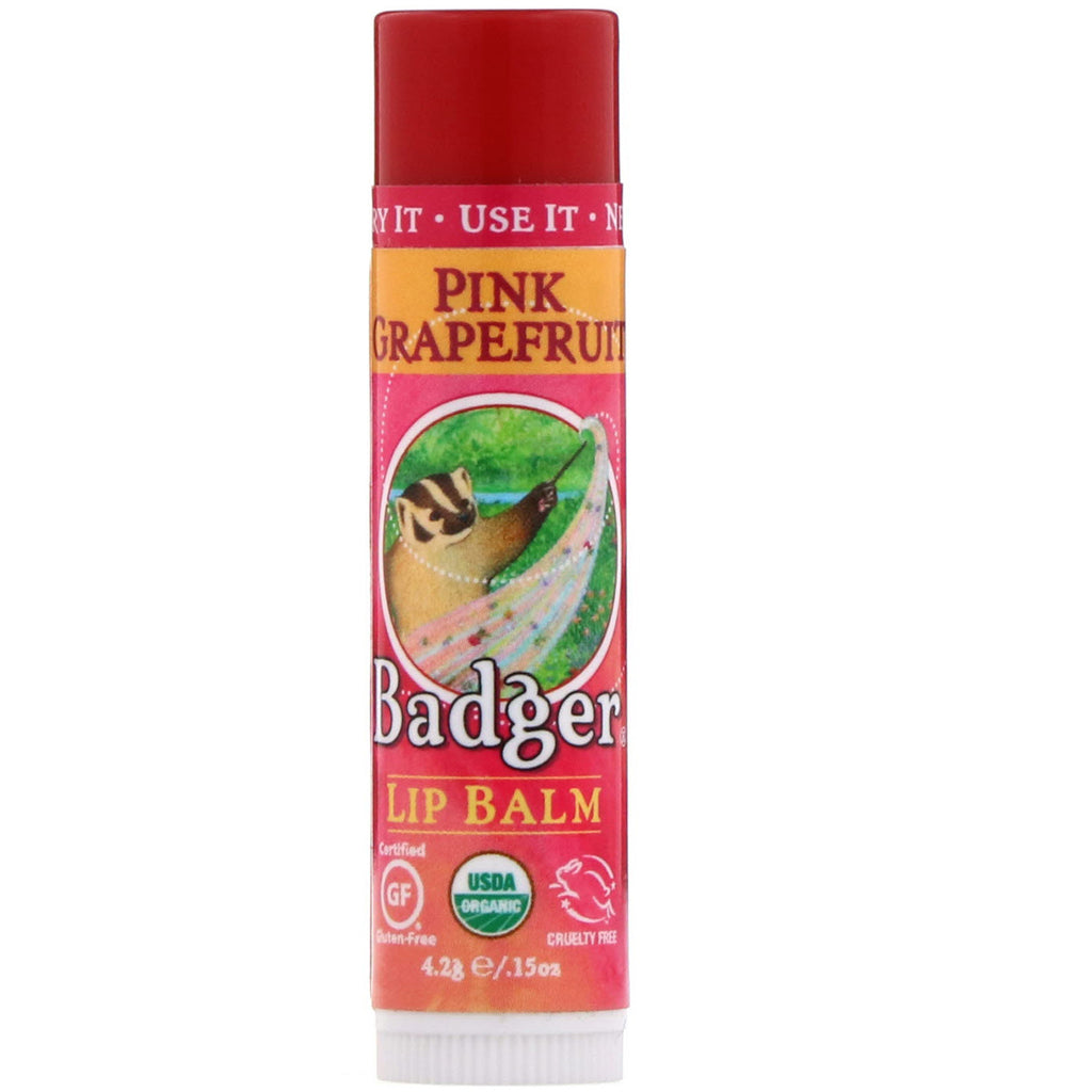 Badger Company, Organic, Lip Balm, Pink Grapefruit, .15 oz (4.2 g)