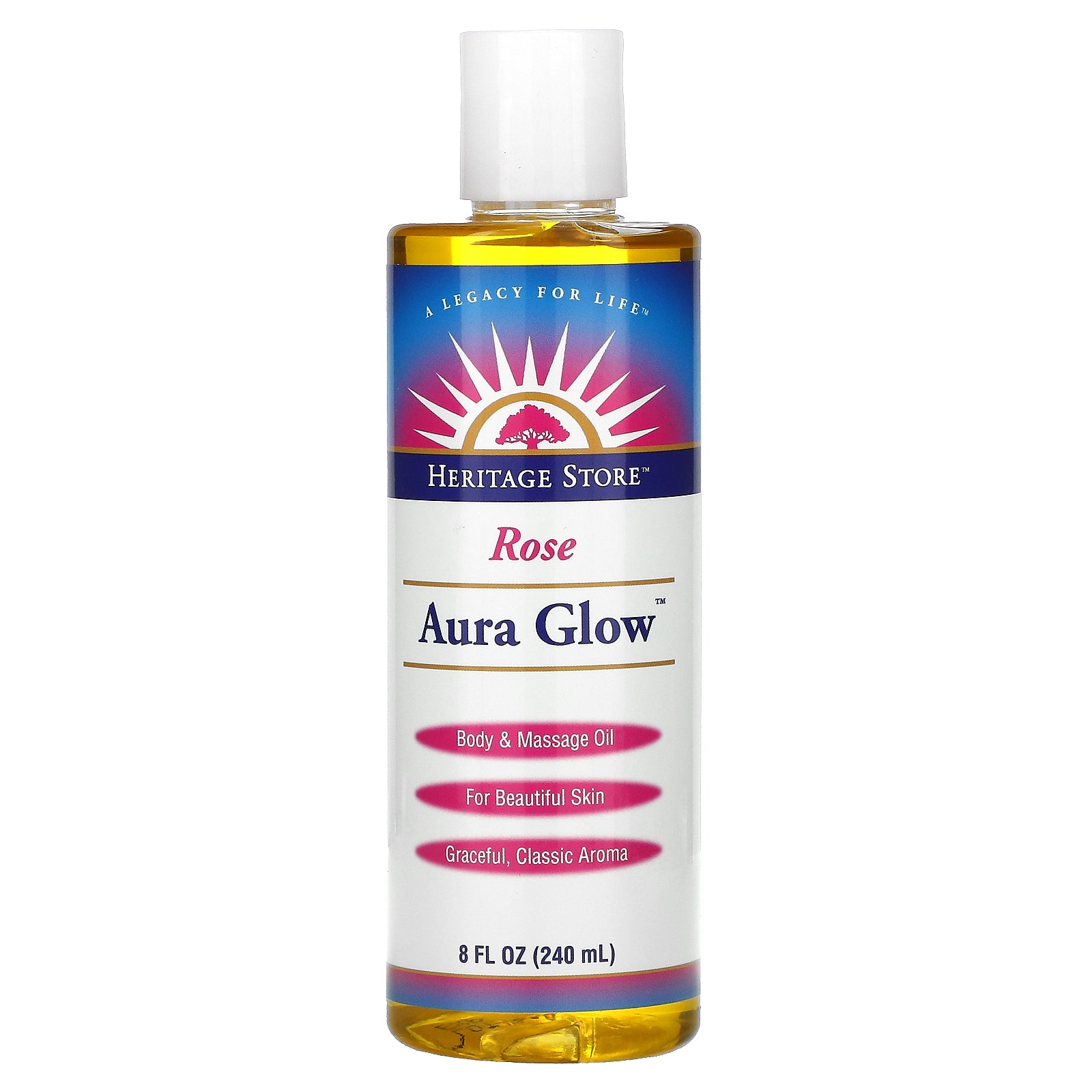 Heritage Store, Aura Glow, Rose, 8 fl oz (240 ml)