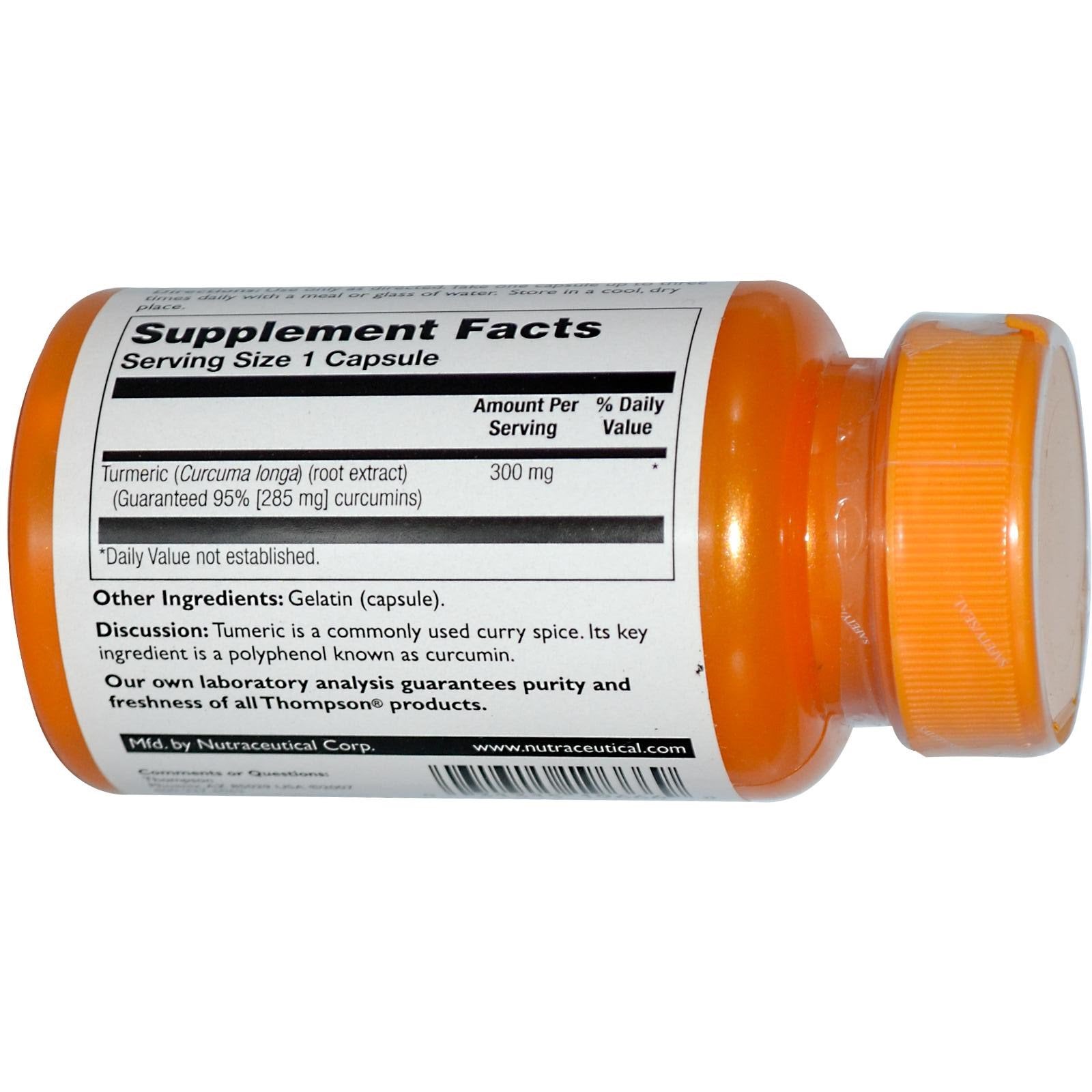 Thompson, Turmeric Curcumin, 300 mg, 60 Capsules