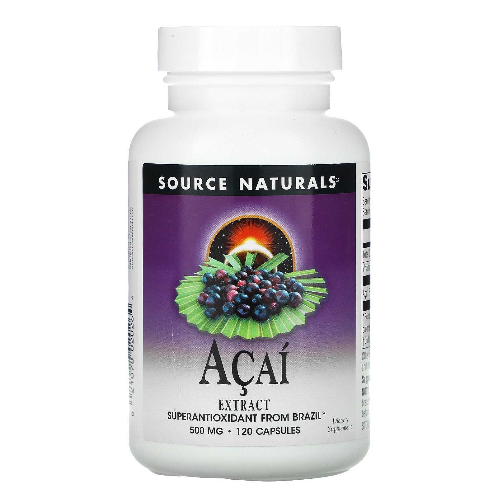 Source Naturals, Acai Extract, 500 mg, 120 Capsules