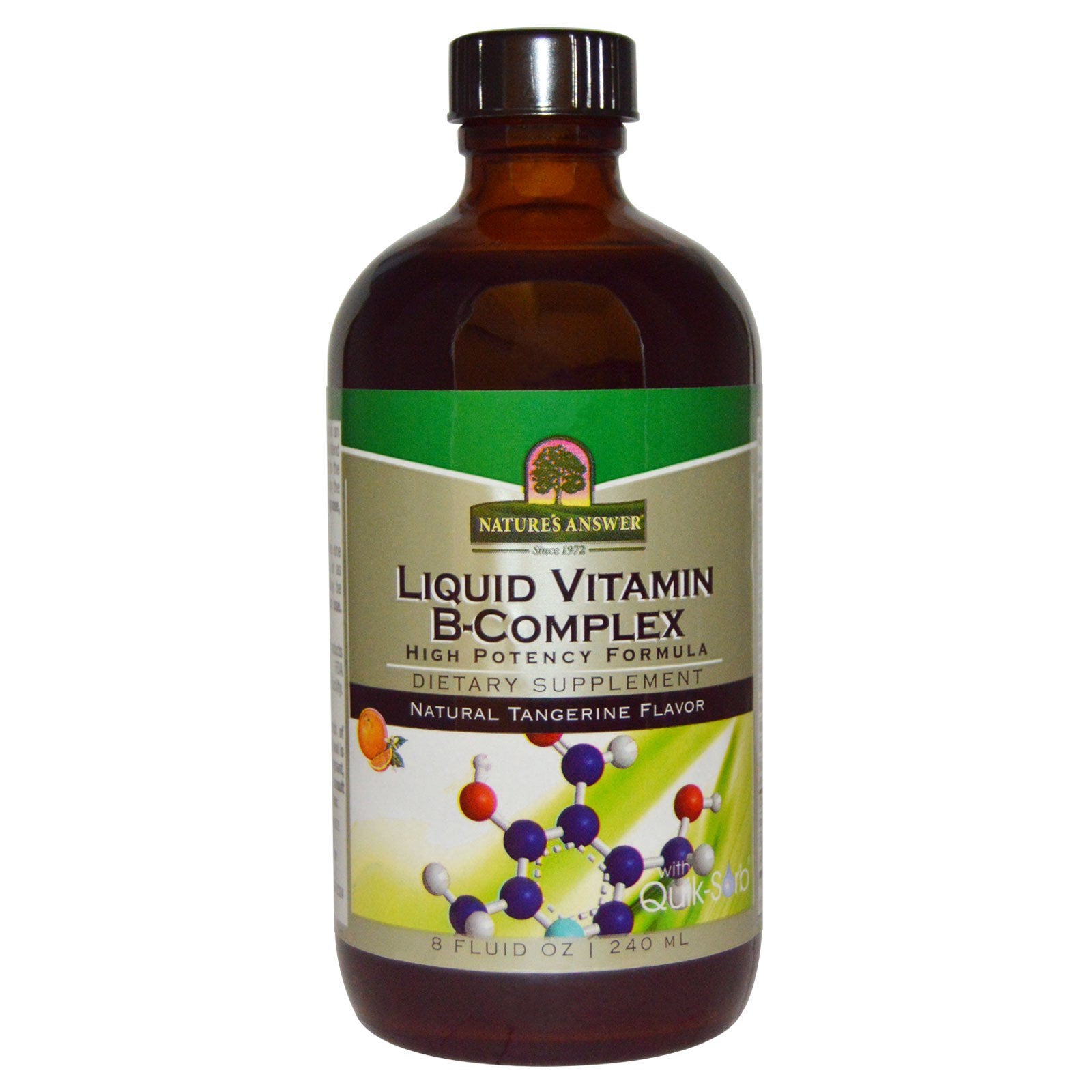 Nature's Answer, Liquid Vitamin B-Complex, Natural Tangerine Flavor, 8 fl oz (240 ml)