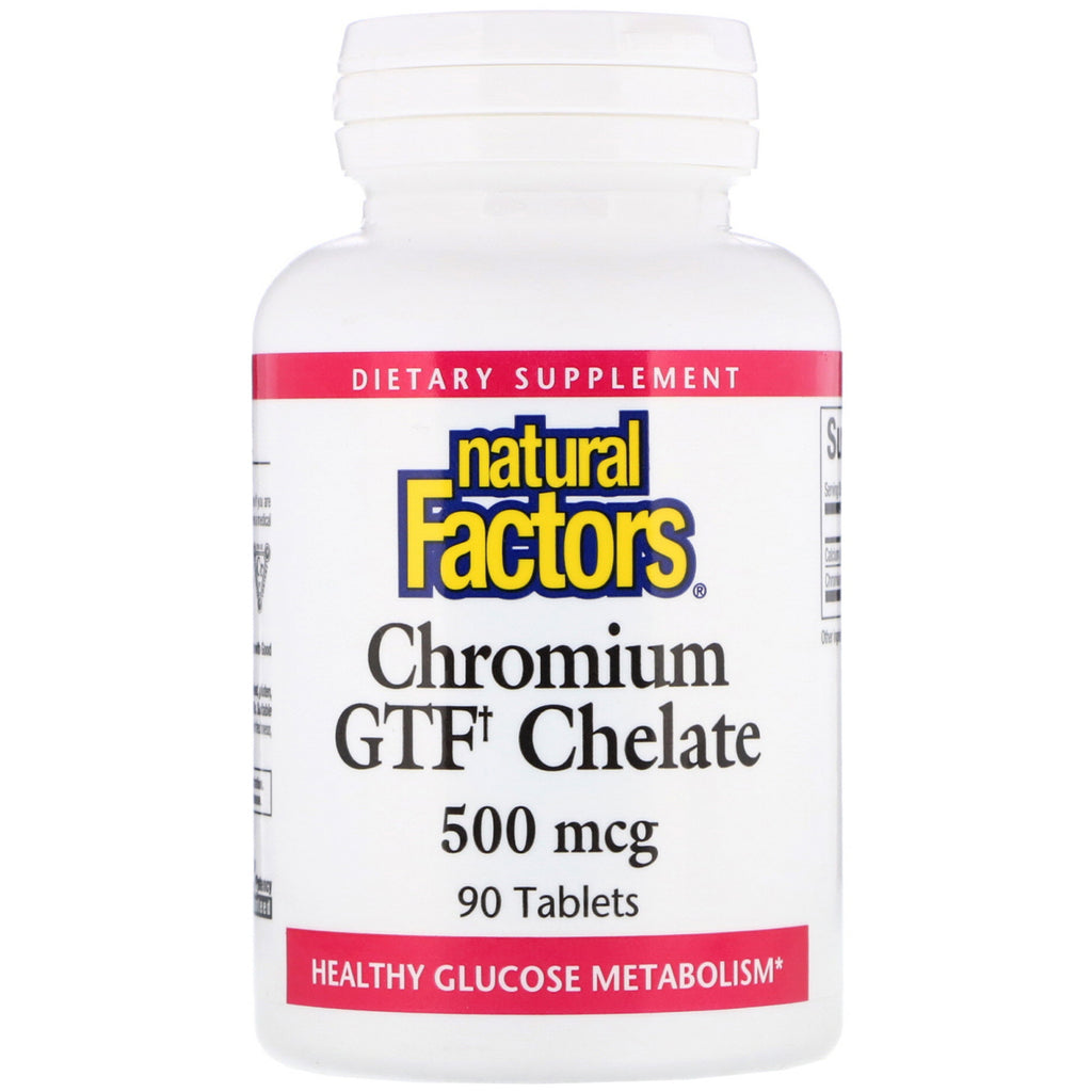 Natural Factors, Chromium GTF Chelate, 500 mcg, 90 Tablets