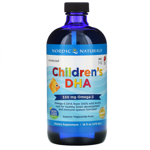 Nordic Naturals, Children's DHA, Ages 1-6, Strawberry, 530 mg, 16 fl oz (473 ml)