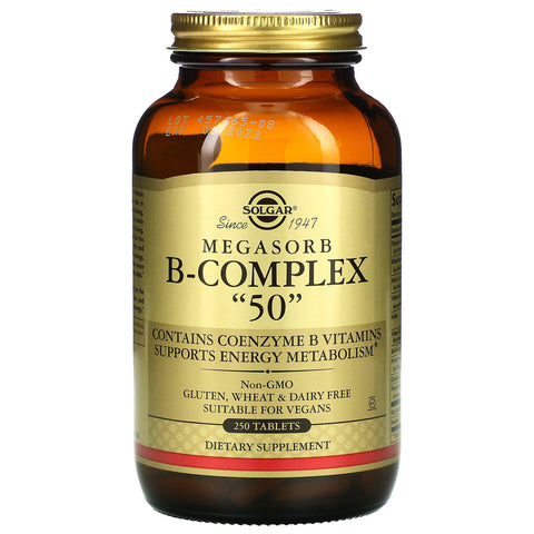 Solgar, Megasorb B-Complex "50", 250 Tablets