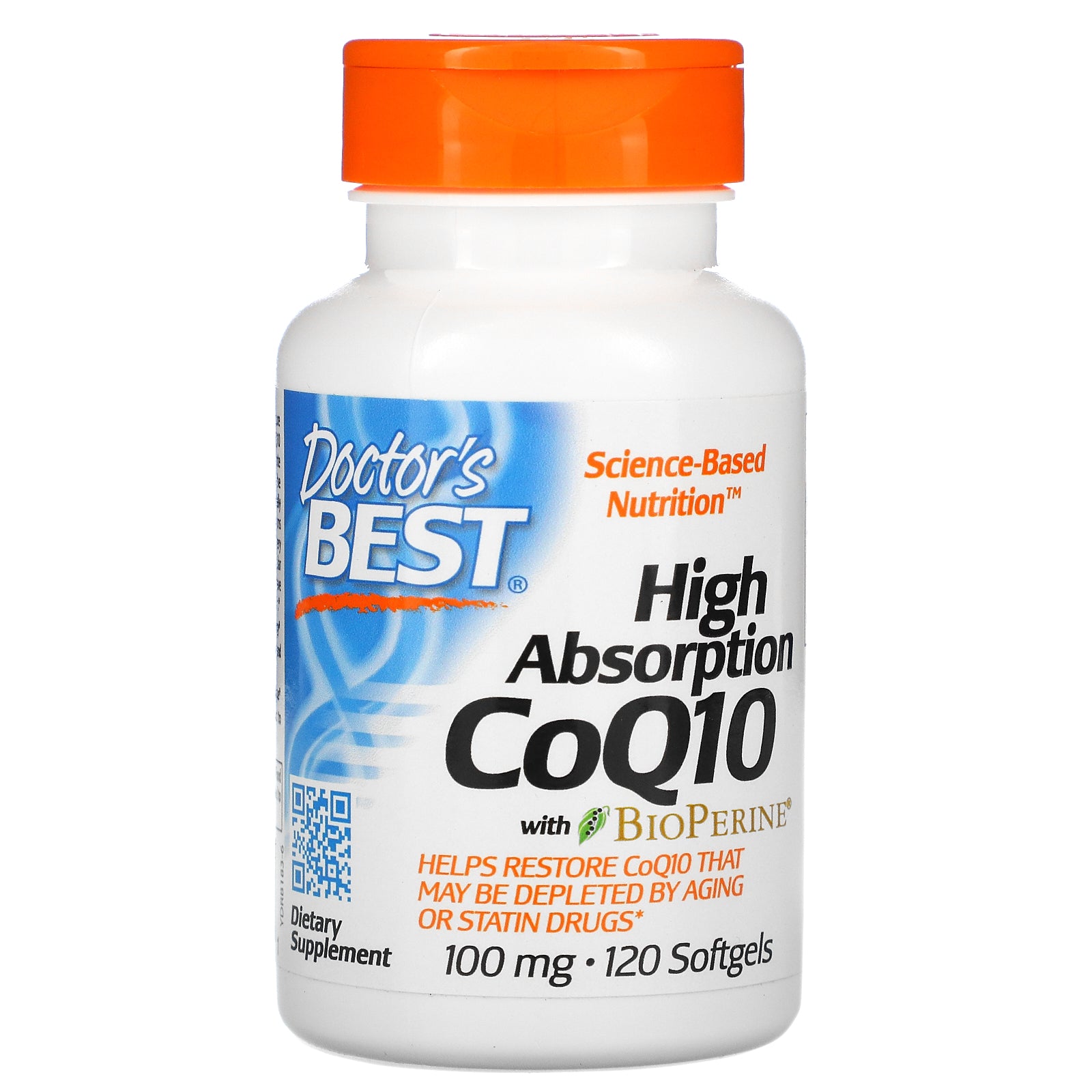 Doctor's Best, High Absorption CoQ10 with BioPerine, 100 mg, 120 Softgels