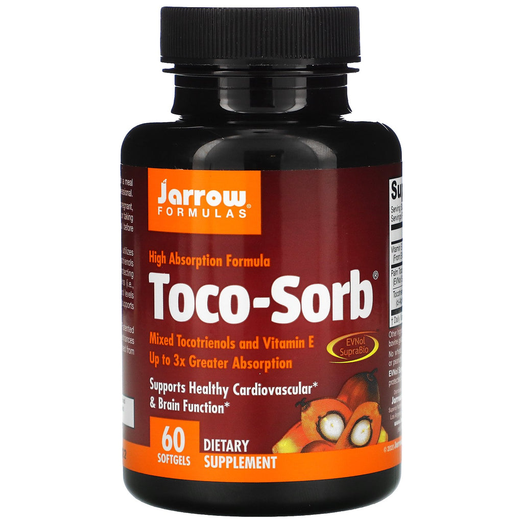 Jarrow Formulas, Toco-Sorb, Mixed Tocotrienols and Vitamin E, 60 Softgels