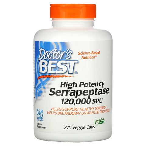 Doctor's Best, High Potency Serrapeptase, 120,000 SPU, 270 Veggie Caps