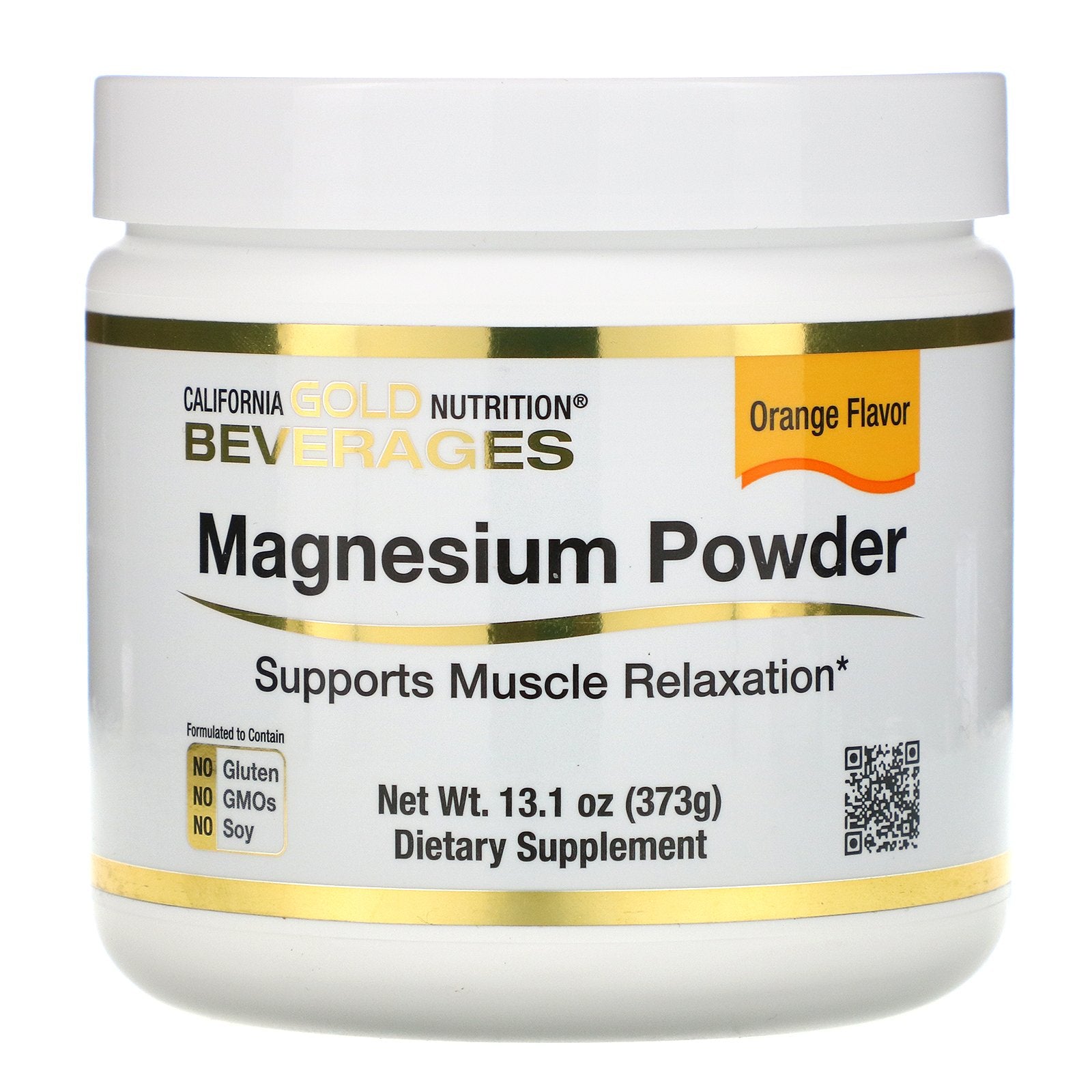 California Gold Nutrition, Magnesium Powder Beverage, Orange Flavor, 13.1 oz (373 g)