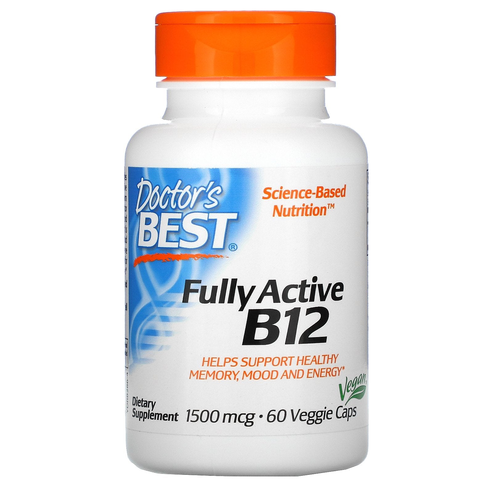 Doctor's Best, Fully Active B12, 1,500 mcg, 60 Veggie Caps