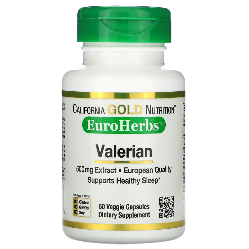 California Gold Nutrition, Valerian, EuroHerbs, 500 mg, 60 Veggie Caps