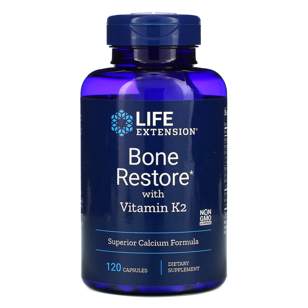 Life Extension, Bone Restore with Vitamin K2, 120 Capsules