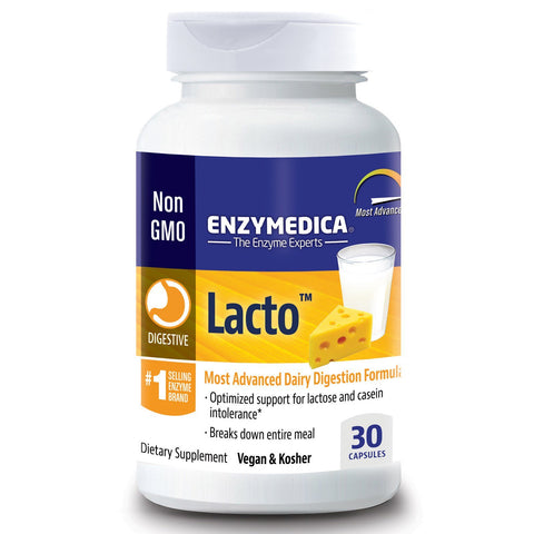 Enzymedica, Lacto, Most Advanced Dairy Digestion Formula, 30 Capsules